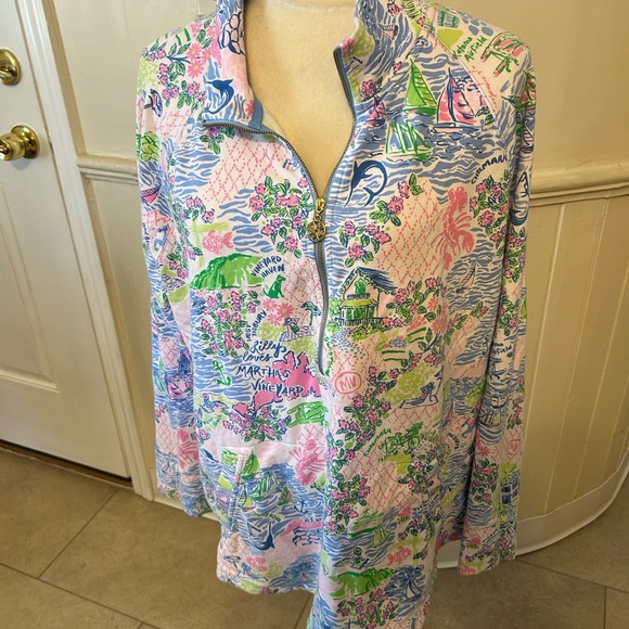 Lilly Pulitzer Tops - Like New Woman’s Lilly Pulitzer Skipper Popover Zip-Up Jacket Size X X-Large